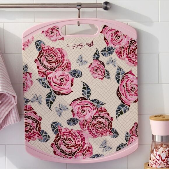 Dolly Parton Rose Pattern Cutting Board - Picture 9 of 15
